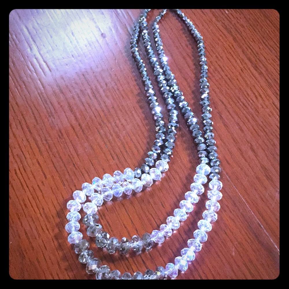 Anthropologie iridescent double strand necklace
